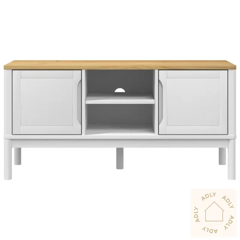 Tv-Benk Floro Hvit 114X43X55 Cm Heltre Furu