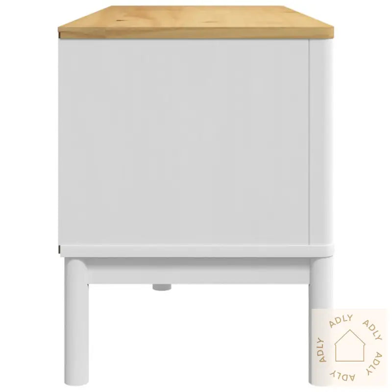 Tv-Benk Floro Hvit 114X43X55 Cm Heltre Furu