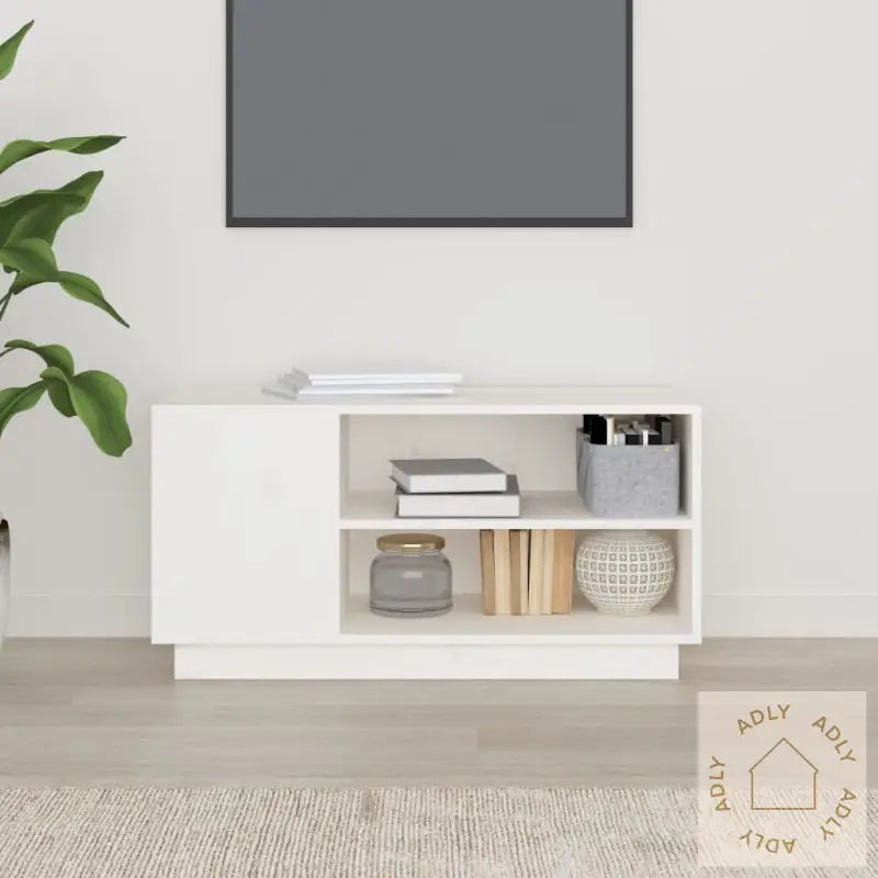 Tv-Benk Hvit 80X35X40,5 Cm Heltre Furu