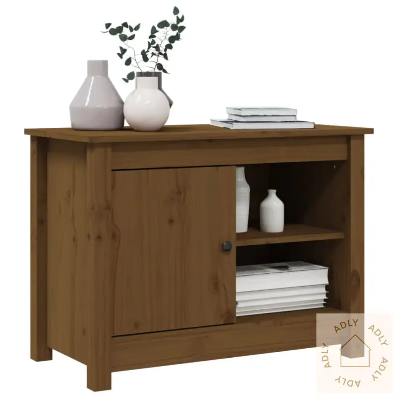 Tv-Benk Honningbrun 70X36,5X52 Cm Heltre Furu