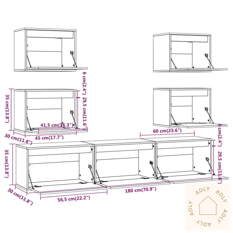 Tv-Benker 7 Stk Hvit Heltre Furu