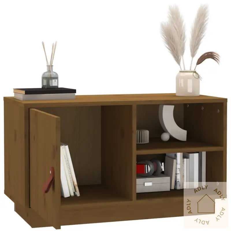 Tv-Benk Honningbrun 70X34X40 Cm Heltre Furu