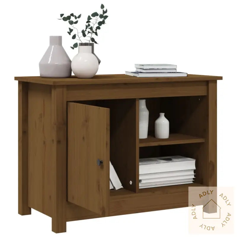 Tv-Benk Honningbrun 70X36,5X52 Cm Heltre Furu