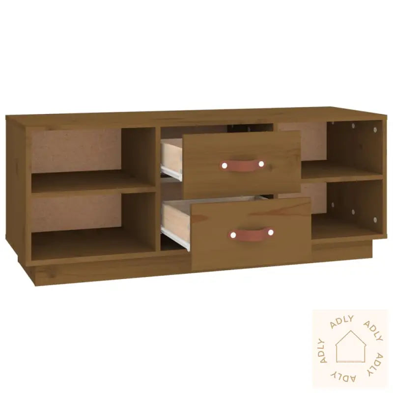 Tv-Benk Honningbrun 100X34X40 Cm Heltre Furu