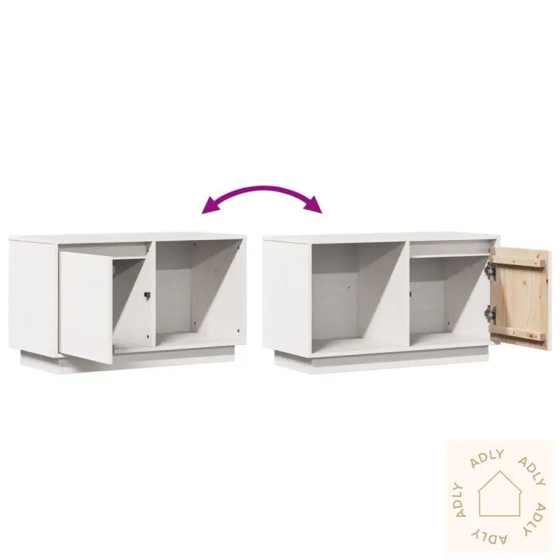 Tv-Benk Hvit 74X35X44 Cm Heltre Furu