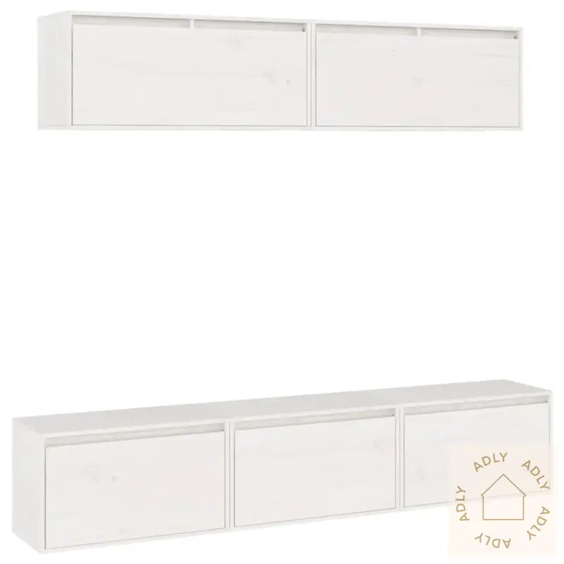 Tv-Benker 5 Stk Hvit Heltre Furu
