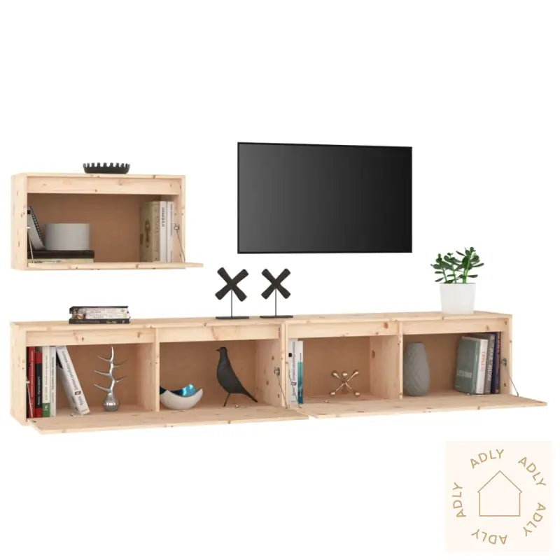 Tv-Benker 3 Stk Heltre Furu