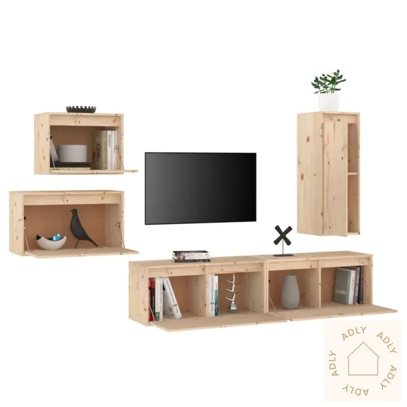 Tv-Benker 5 Stk Heltre Furu