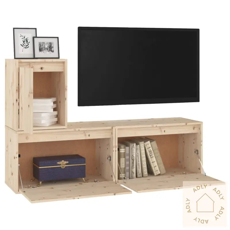 Tv-Benker 3 Stk Heltre Furu