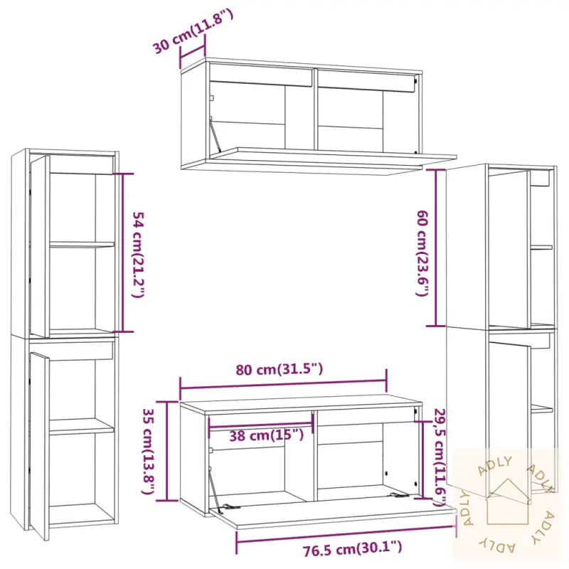Tv-Benker 6 Stk Hvit Heltre Furu