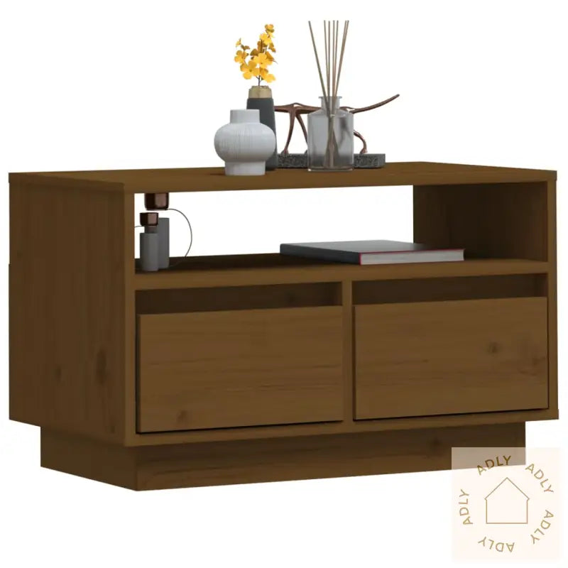 Tv-Benk Honningbrun 60X35X37 Cm Heltre Furu