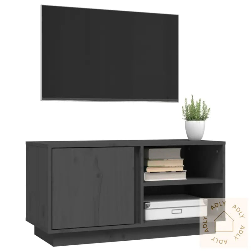 Tv-Benk Grå 80X35X40,5 Cm Heltre Furu