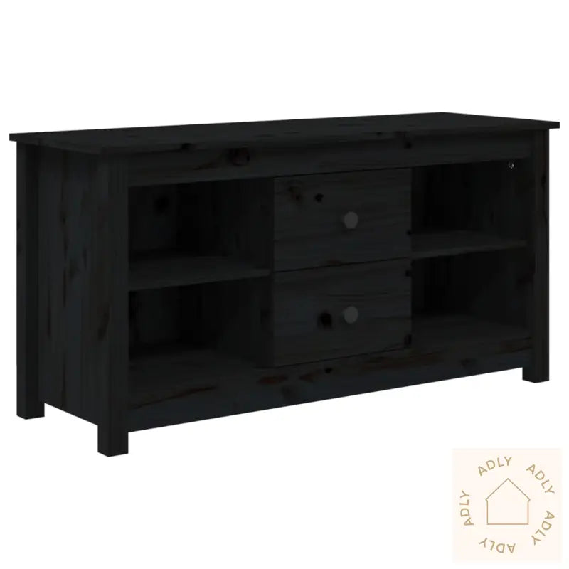 Tv-Benk Svart 103X36,5X52 Cm Heltre Furu