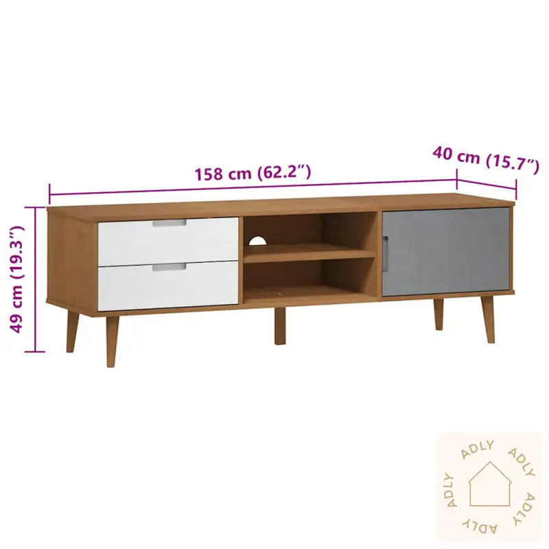 Tv-Benk Molde Brun 158X40X49 Cm Heltre Furu
