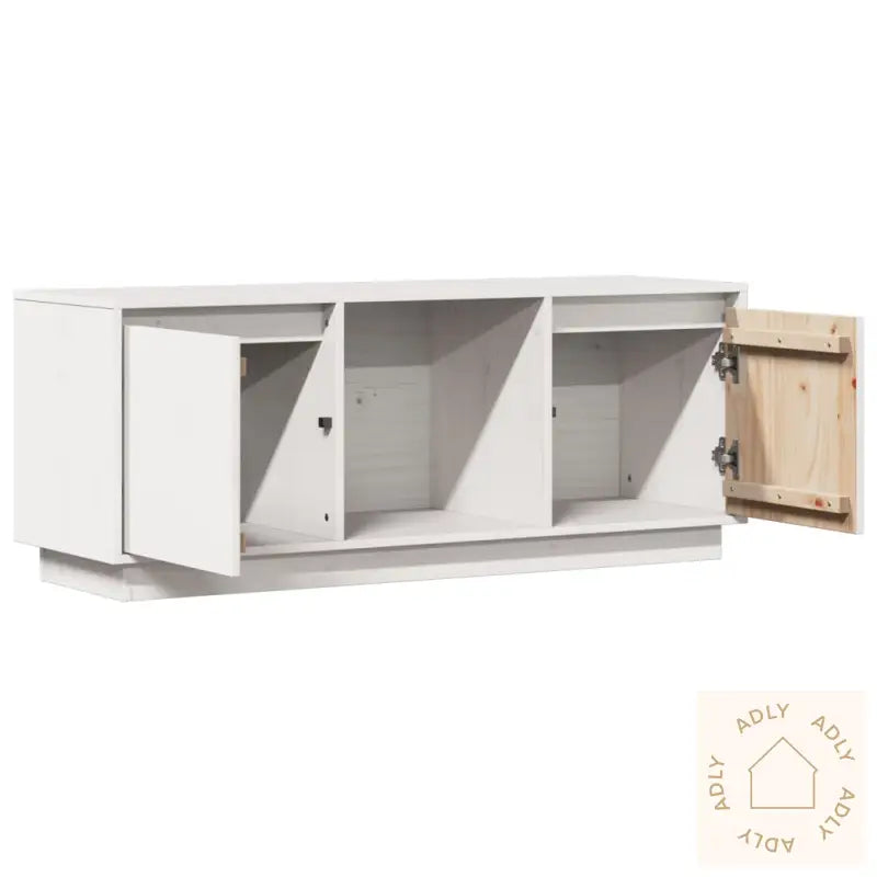 Tv-Benk Hvit 110,5X35X44 Cm Heltre Furu