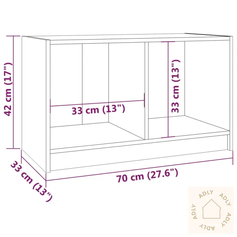 Tv-Benk Hvit 70X33X42 Cm Heltre Furu