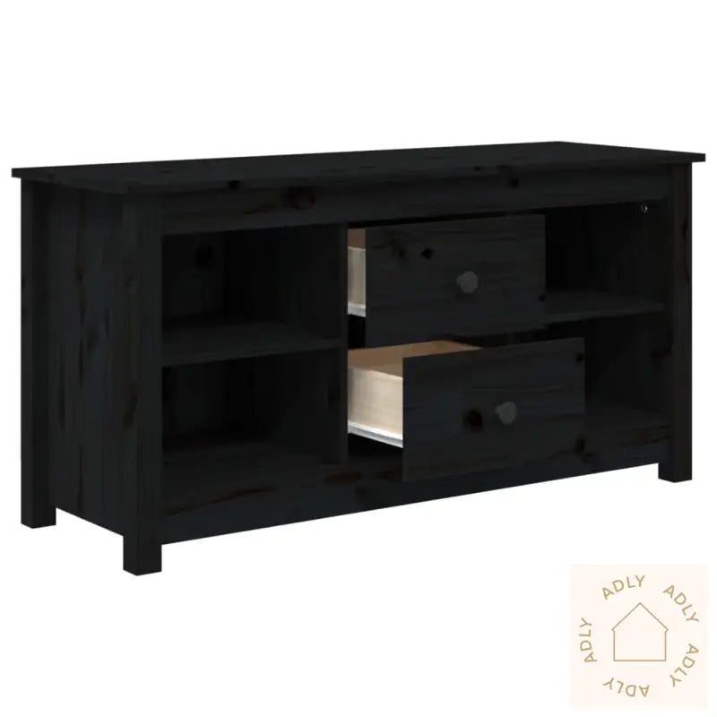 Tv-Benk Svart 103X36,5X52 Cm Heltre Furu