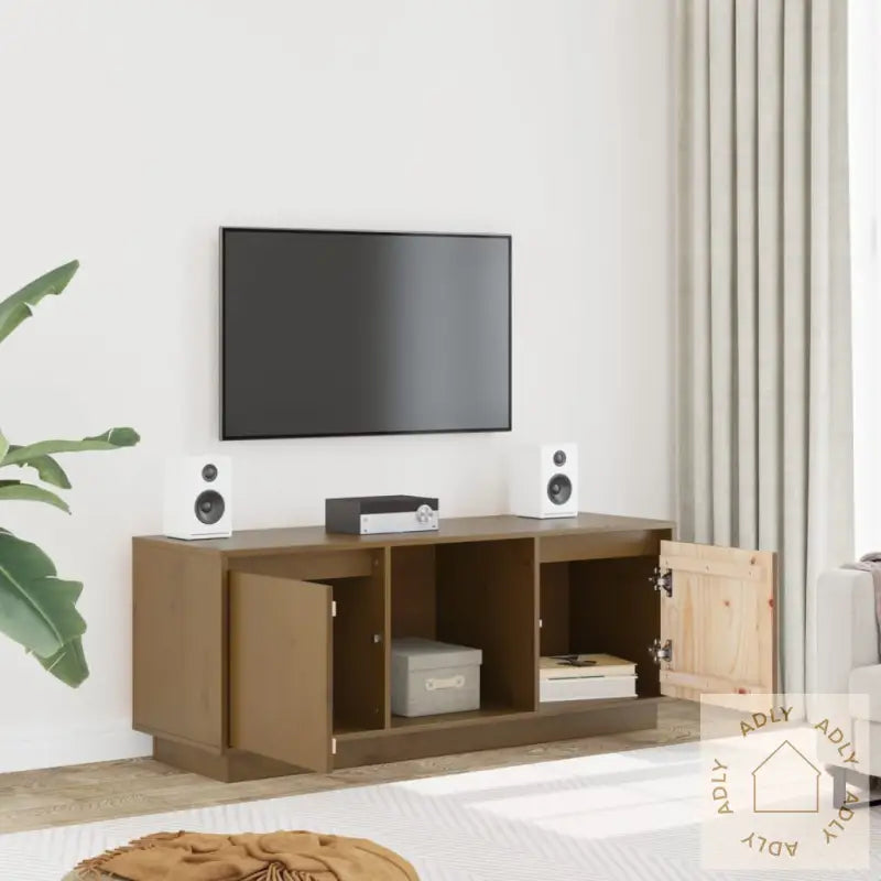 Tv-Benk Honningbrun 110,5X35X44 Cm Heltre Furu