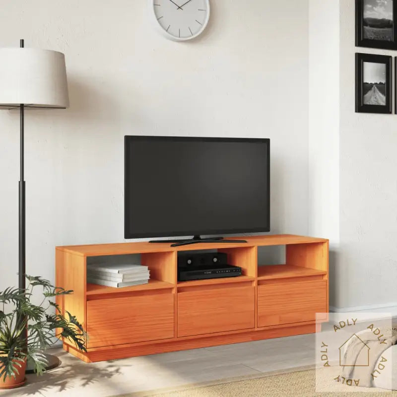 Tv-Benk Voksbrun 140X37X50 Cm Heltre Furu