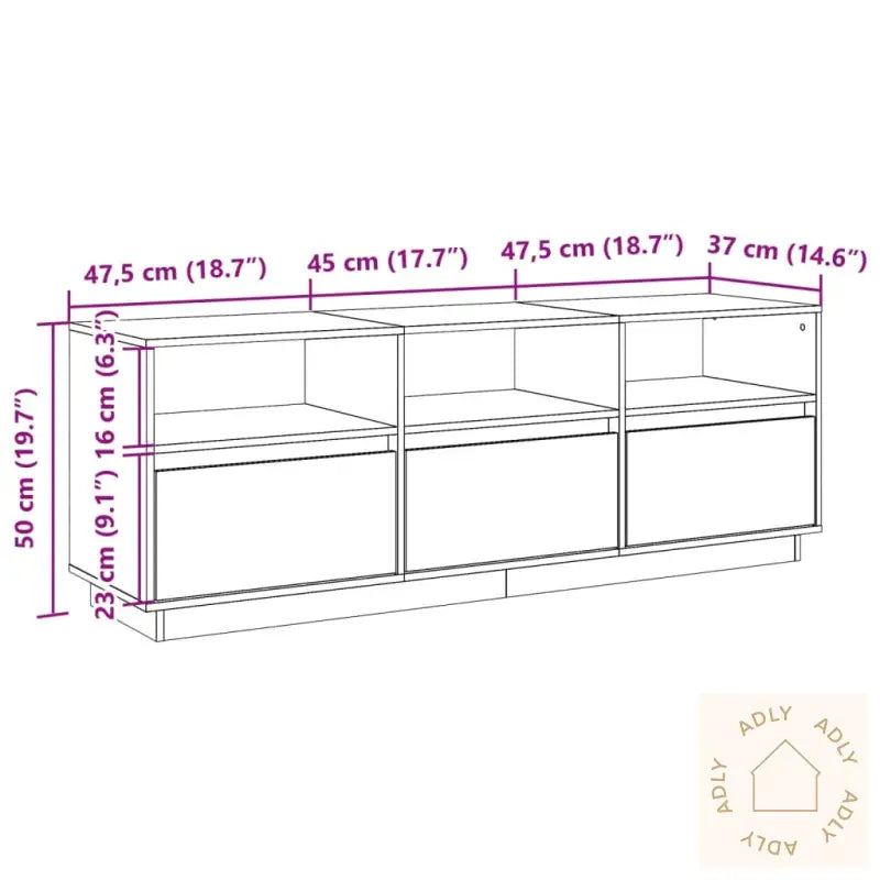 Tv-Benk Voksbrun 140X37X50 Cm Heltre Furu