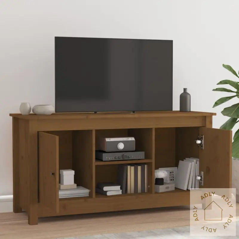 Tv-Benk Honningbrun 103X36,5X52 Cm Heltre Furu