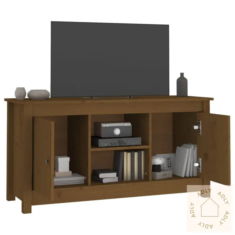 Tv-Benk Honningbrun 103X36,5X52 Cm Heltre Furu