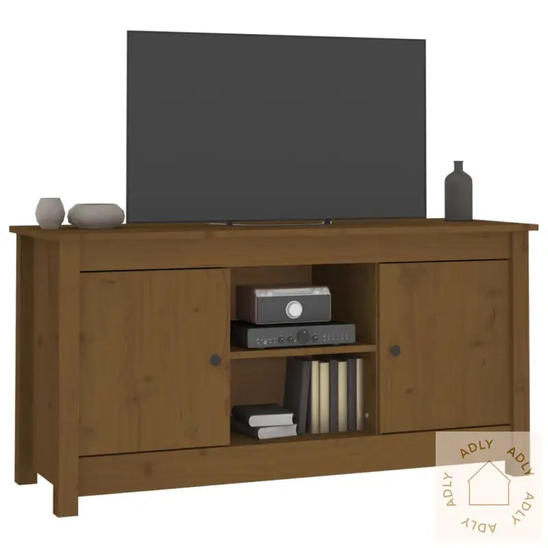 Tv-Benk Honningbrun 103X36,5X52 Cm Heltre Furu