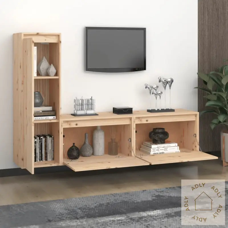 Tv-Benker 3 Stk Heltre Furu