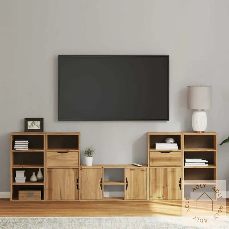 Tv-Enheter Med Oppbevaring 5-Delers Odda Heltre Furu