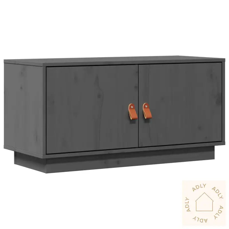 Tv-Benk Grå 80X34X40 Cm Heltre Furu