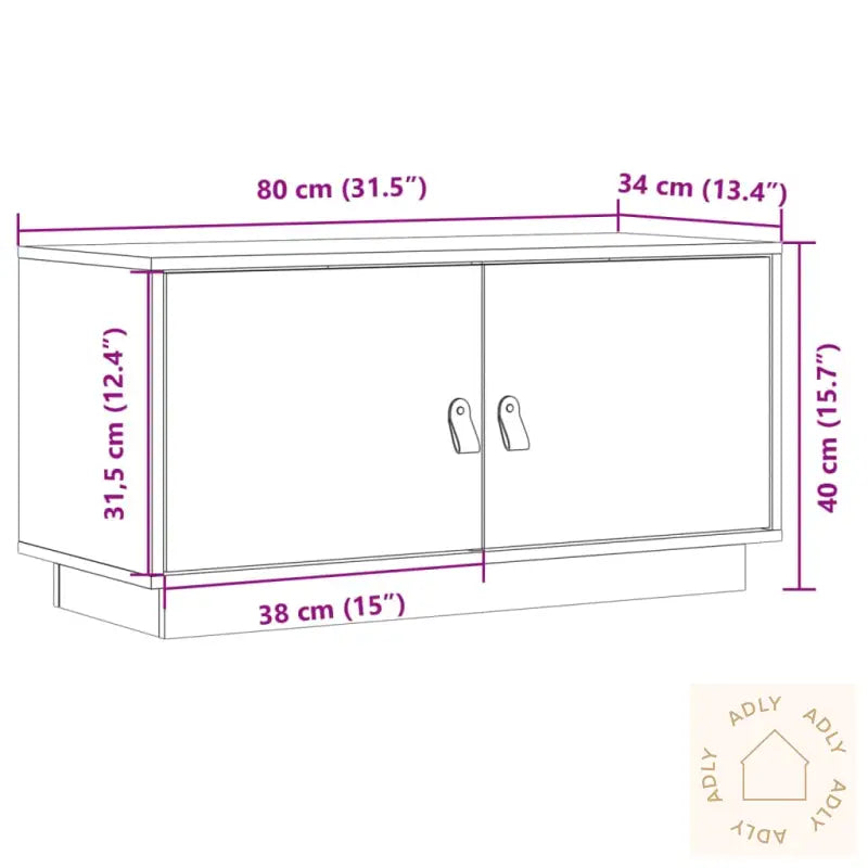Tv-Benk Grå 80X34X40 Cm Heltre Furu
