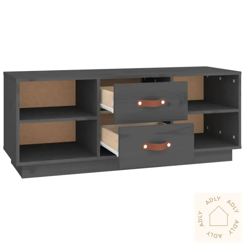 Tv-Benk Grå 100X34X40 Cm Heltre Furu