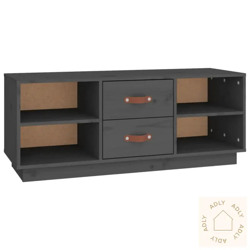 Tv-Benk Grå 100X34X40 Cm Heltre Furu