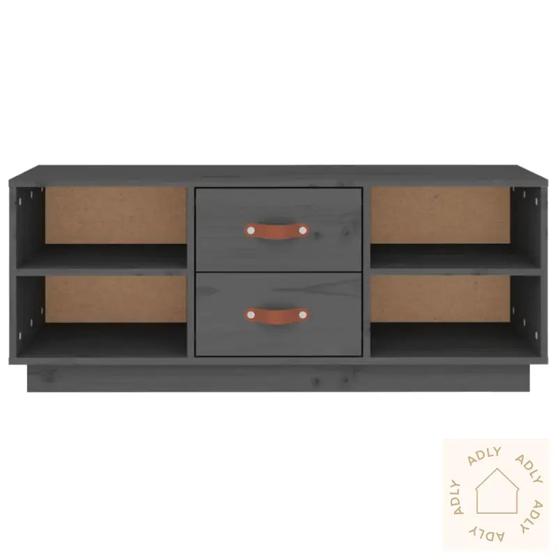 Tv-Benk Grå 100X34X40 Cm Heltre Furu