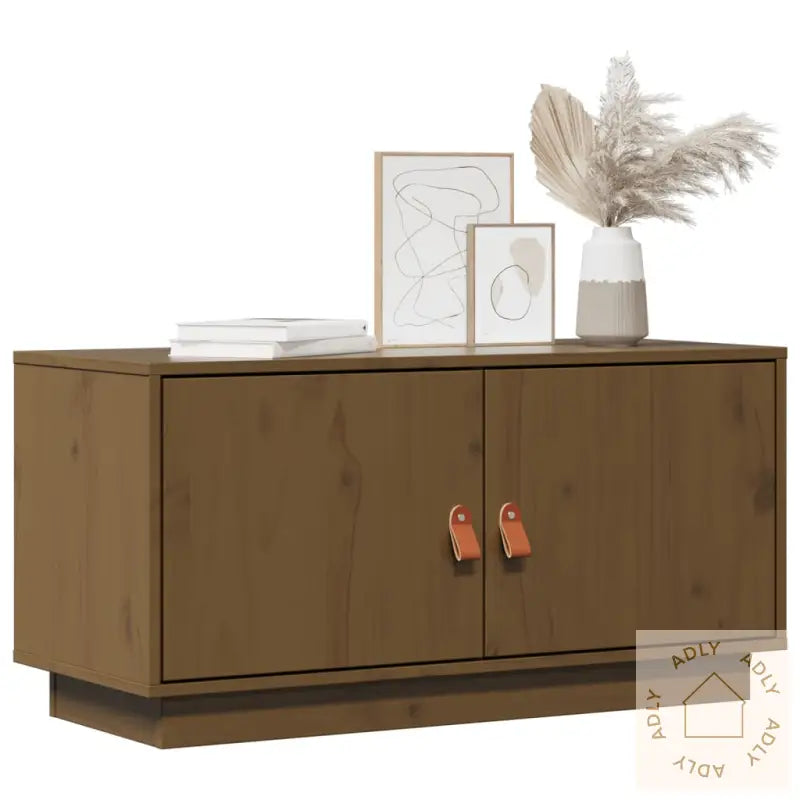 Tv-Benk Honningbrun 80X34X40 Cm Heltre Furu