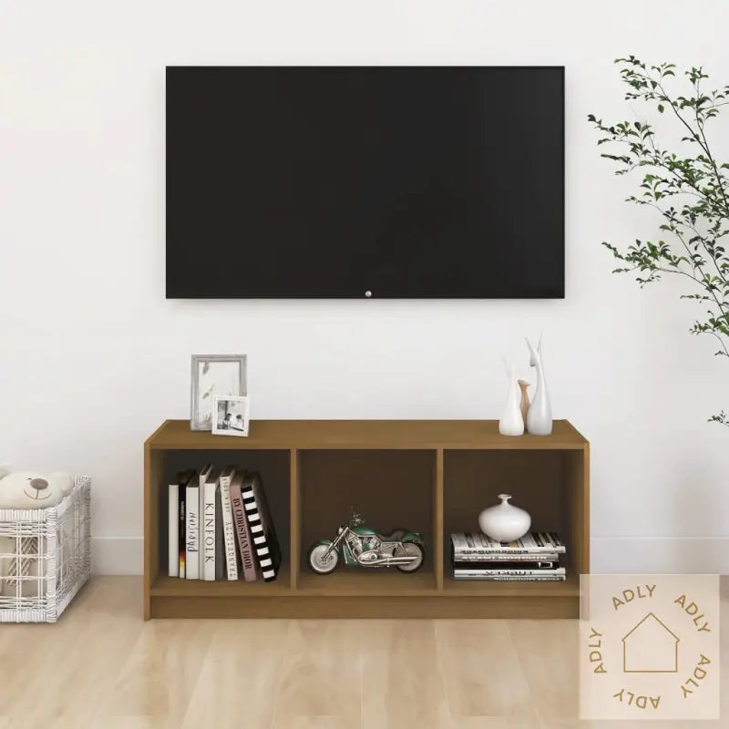 Tv-Benk Honningbrun 104X33X41 Cm Heltre Furu