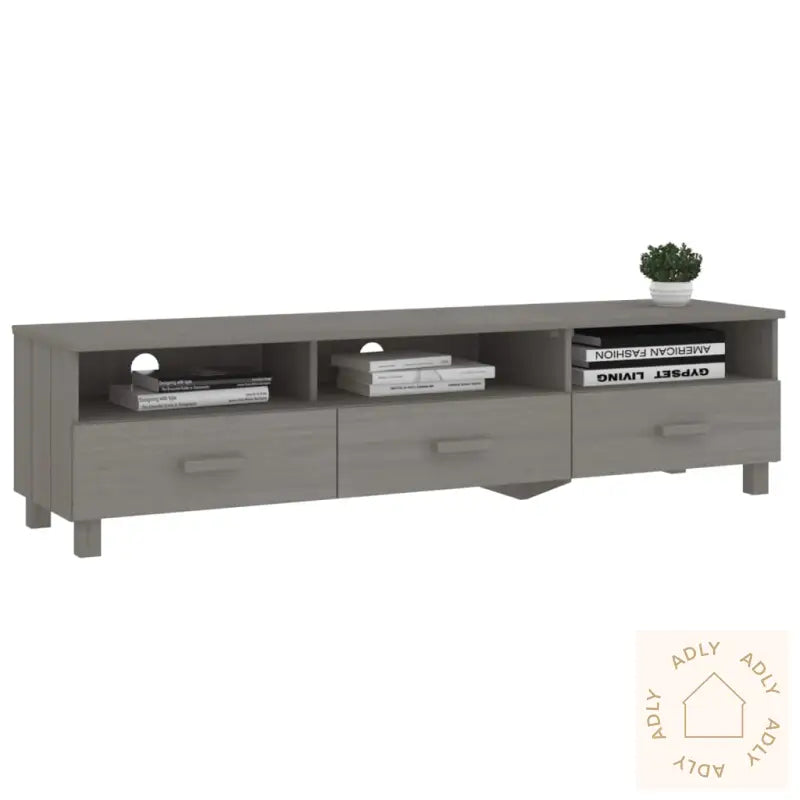 Tv-Benk Hamar Lysegrå 158X40X40 Cm Heltre Furu