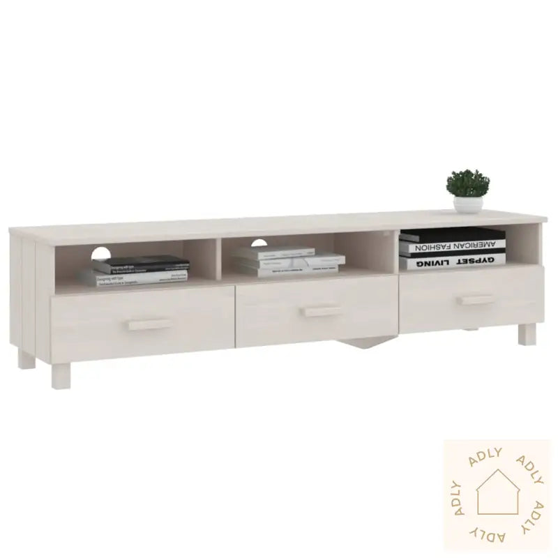 Tv-Benk Hamar Hvit 158X40X40 Cm Heltre Furu