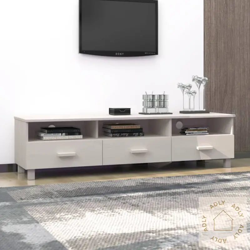 Tv-Benk Hamar Hvit 158X40X40 Cm Heltre Furu