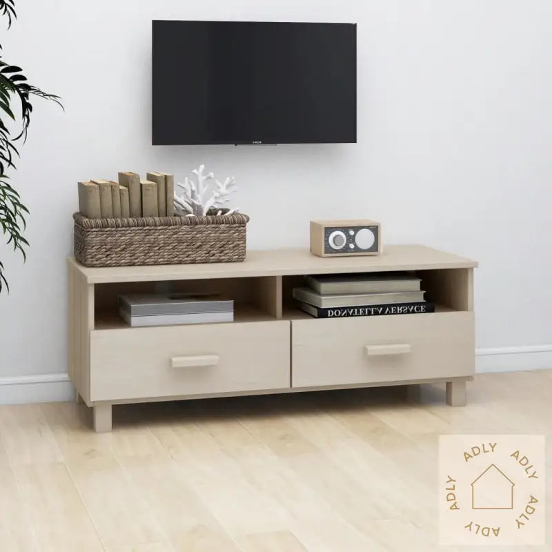 Tv-Benk Hamar Honningbrun 106X40X40 Cm Heltre Furu