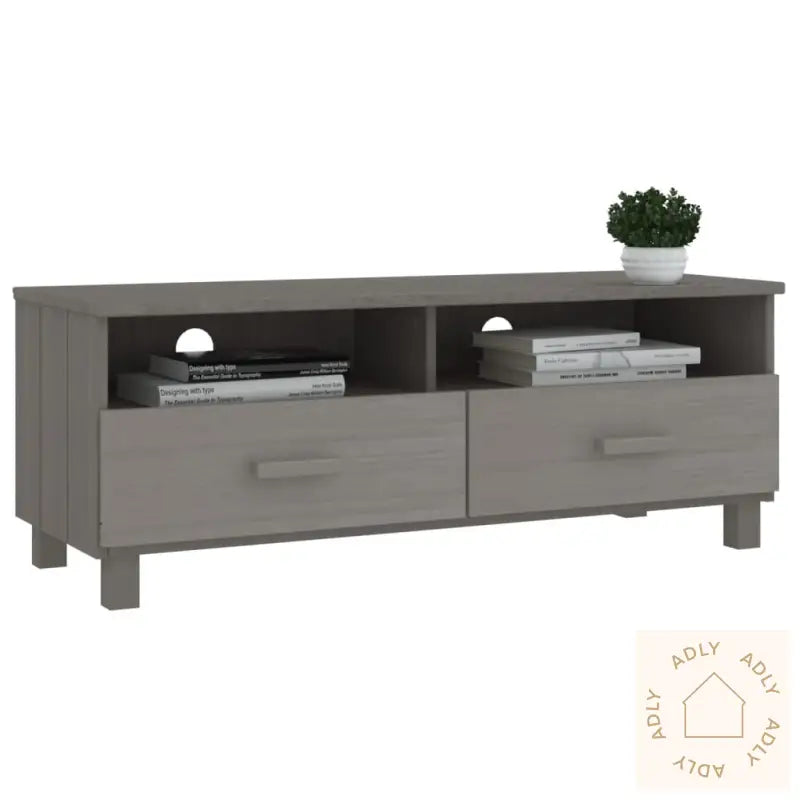 Tv-Benk Hamar Lysegrå 106X40X40 Cm Heltre Furu