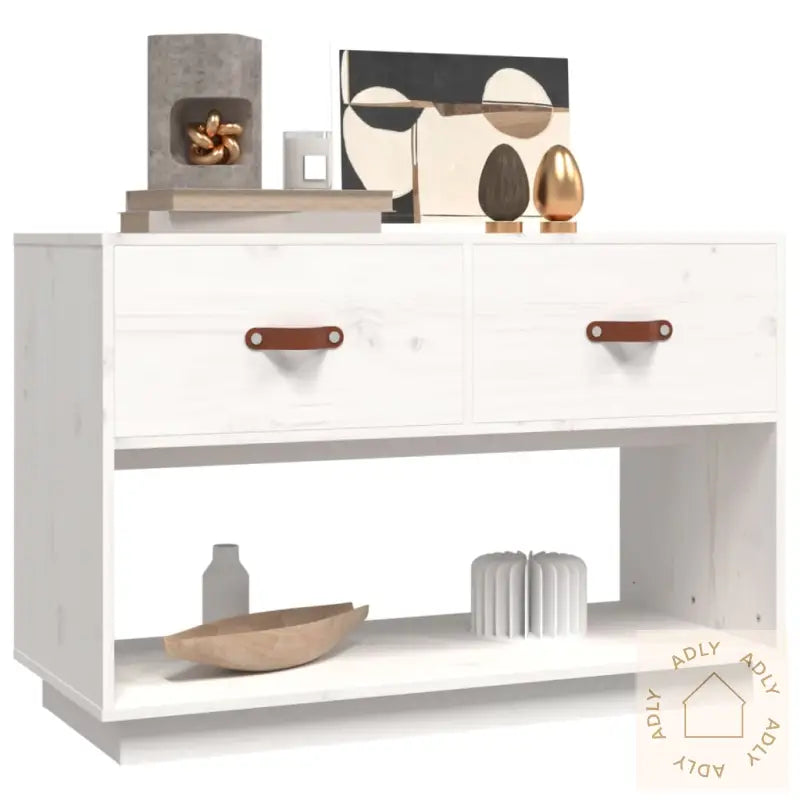 Tv-Benk Hvit 90X40X60 Cm Heltre Furu