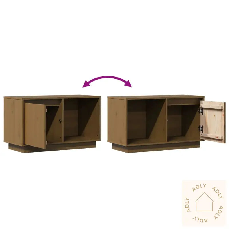 Tv-Benk Honningbrun 74X35X44 Cm Heltre Furu