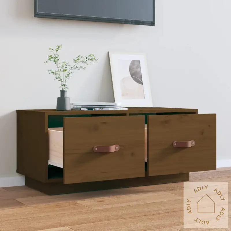 Tv-Benk Honningbrun 80X34X35 Cm Heltre Furu