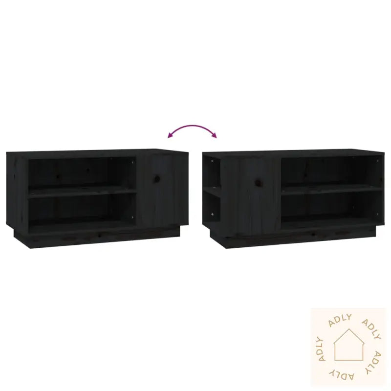Tv-Benk Svart 80X35X40,5 Cm Heltre Furu