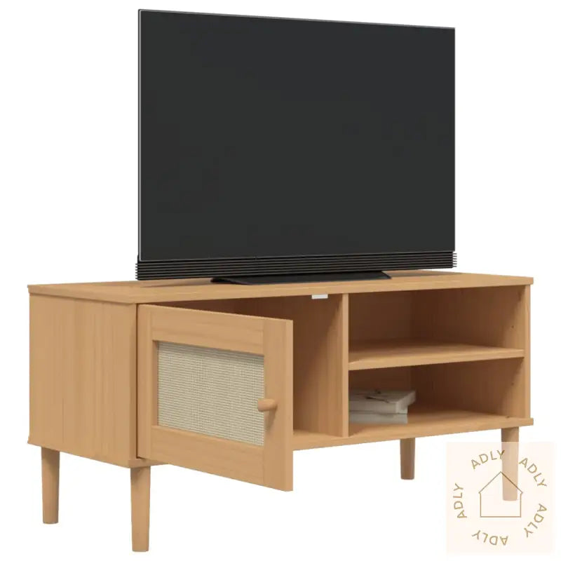 Tv-Benk Senja Rotting-Utseende Brun 106X40X49 Cm Heltre Furu