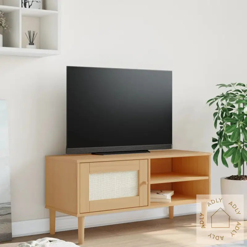 Tv-Benk Senja Rotting-Utseende Brun 106X40X49 Cm Heltre Furu