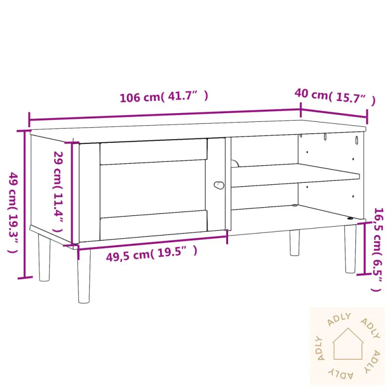 Tv-Benk Senja Rotting-Utseende Brun 106X40X49 Cm Heltre Furu