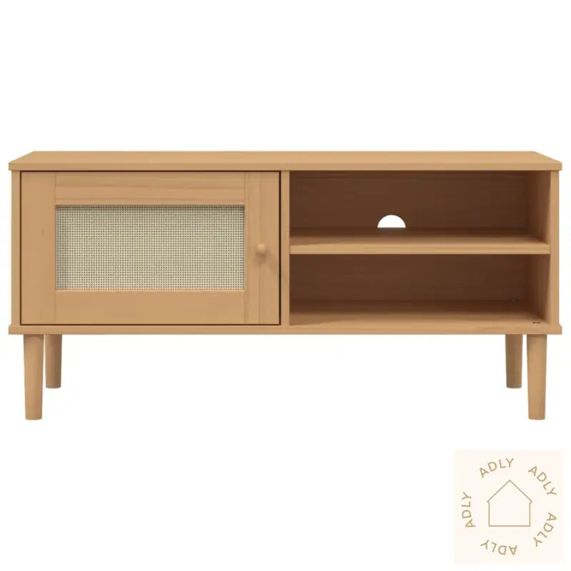 Tv-Benk Senja Rotting-Utseende Brun 106X40X49 Cm Heltre Furu
