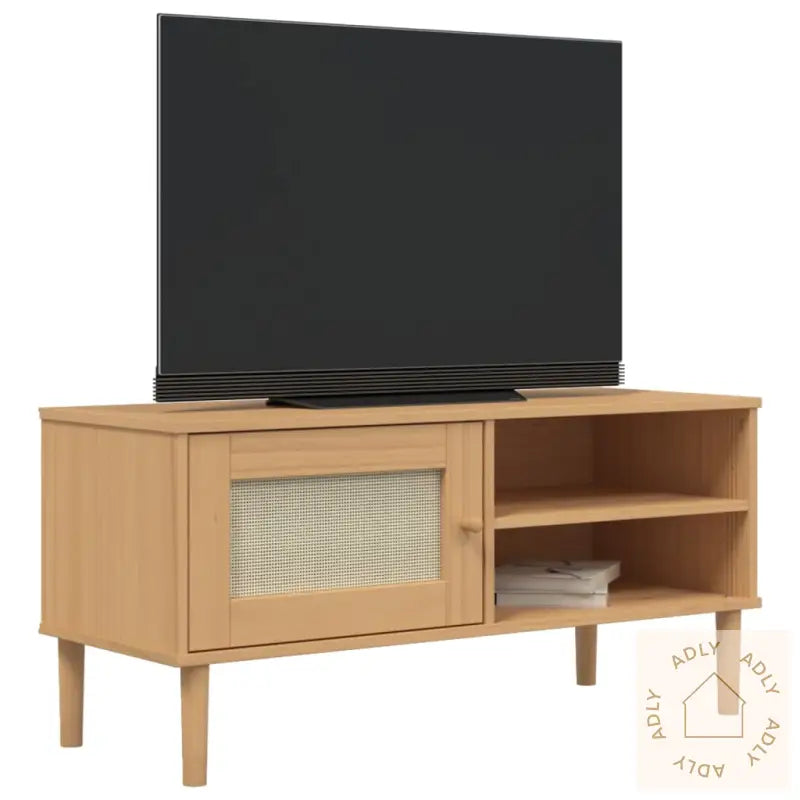 Tv-Benk Senja Rotting-Utseende Brun 106X40X49 Cm Heltre Furu